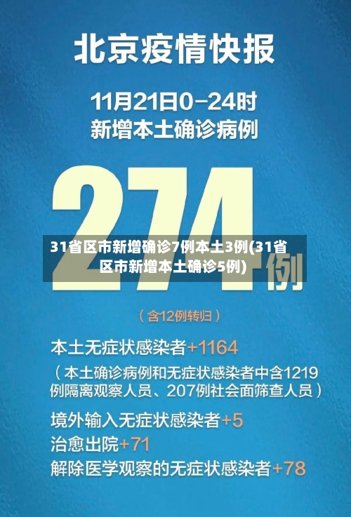 31省区市新增确诊7例本土3例(31省区市新增本土确诊5例)