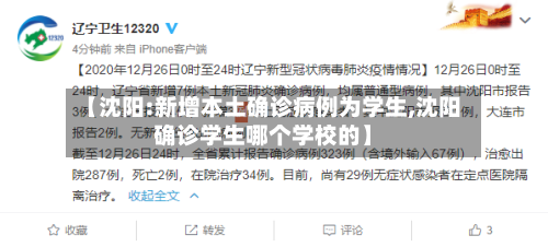 【沈阳:新增本土确诊病例为学生,沈阳确诊学生哪个学校的】-第3张图片