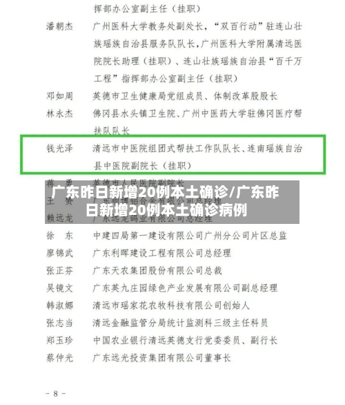 广东昨日新增20例本土确诊/广东昨日新增20例本土确诊病例