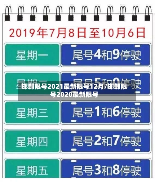 邯郸限号2021最新限号12月/邯郸限号2020最新限号