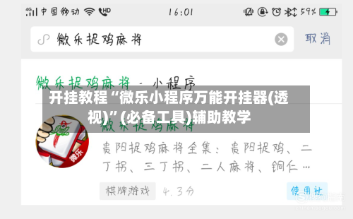 开挂教程“微乐小程序万能开挂器(透视)”(必备工具)辅助教学