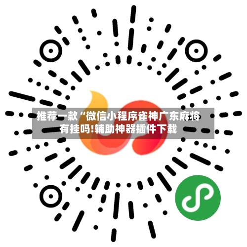 推荐一款“微信小程序雀神广东麻将有挂吗!辅助神器插件下载