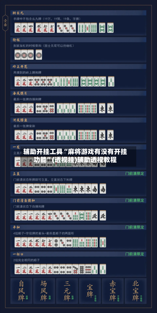 辅助开挂工具“麻将游戏有没有开挂功能”(透视挂)辅助透视教程