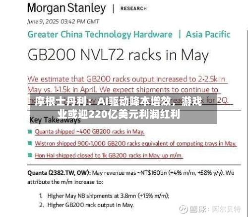摩根士丹利：AI驱动降本增效	，游戏业或迎220亿美元利润红利-第2张图片