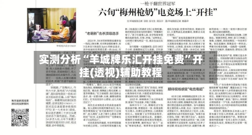 实测分析“羊城牌乐汇开挂免费	”开挂(透视)辅助教程-第2张图片