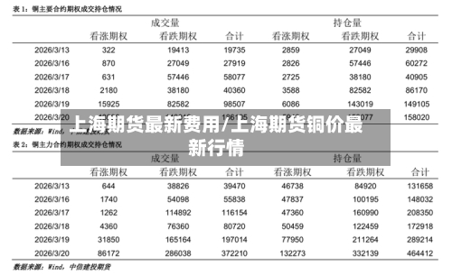 上海期货最新费用/上海期货铜价最新行情-第3张图片