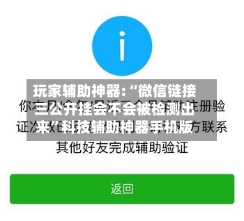 玩家辅助神器:“微信链接三公开挂会不会被检测出来”科技辅助神器手机版