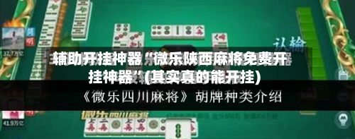 辅助开挂神器“微乐陕西麻将免费开挂神器”(其实真的能开挂)