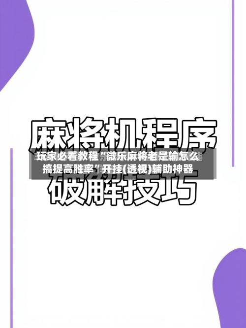 玩家必看教程“微乐麻将老是输怎么搞提高胜率”开挂(透视)辅助神器-第2张图片