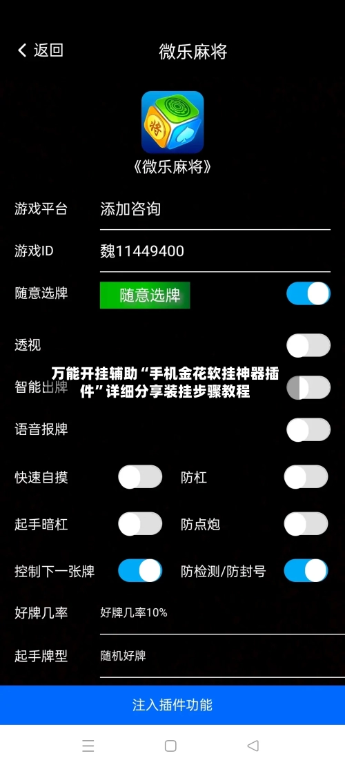 万能开挂辅助“手机金花软挂神器插件”详细分享装挂步骤教程-第3张图片