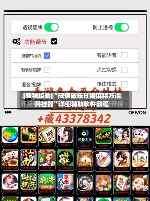 [教程经验]“微信微乐甘肃麻将万能开挂器	”详细辅助软件教程-第3张图片