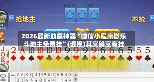 2026最新助赢神器“微信小程序微乐斗地主免费挂”(透视)其实确实有挂-第2张图片