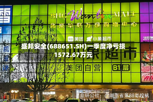 盛邦安全(688651.SH)一季度净亏损1572.67万元