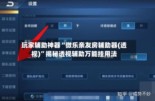玩家辅助神器“微乐亲友房辅助器(透视)”揭秘透视辅助万能挂用法-第3张图片