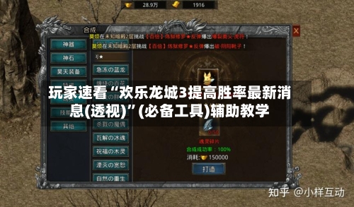 玩家速看“欢乐龙城3提高胜率最新消息(透视)	”(必备工具)辅助教学-第2张图片