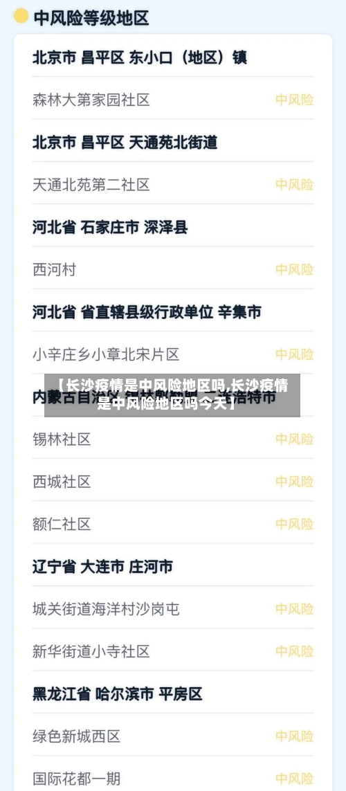 【长沙疫情是中风险地区吗,长沙疫情是中风险地区吗今天】