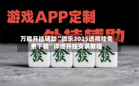 万能开挂辅助“微乐2025透视挂免费下载”详细开挂安装教程