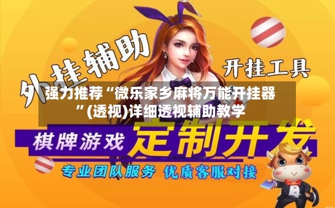 强力推荐“微乐家乡麻将万能开挂器”(透视)详细透视辅助教学-第2张图片