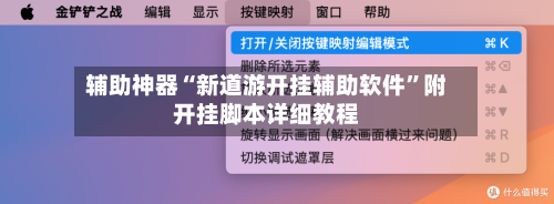 辅助神器“新道游开挂辅助软件”附开挂脚本详细教程-第3张图片