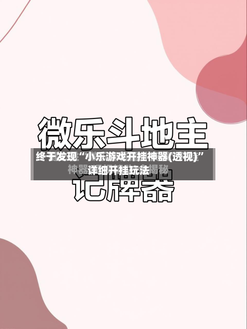 终于发现“小乐游戏开挂神器(透视)”详细开挂玩法-第2张图片