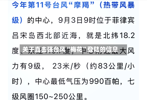 关于直击强台风“梅花	”登陆的信息-第2张图片