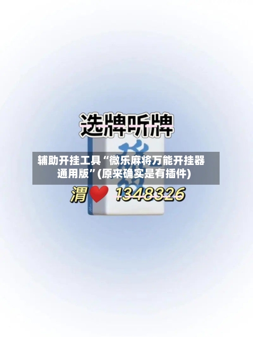 辅助开挂工具“微乐麻将万能开挂器通用版”(原来确实是有插件)-第2张图片