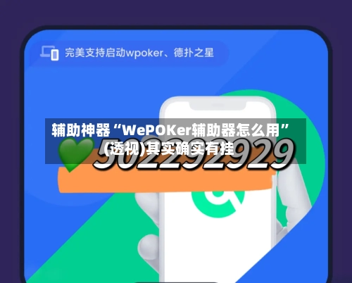 辅助神器“WePOKer辅助器怎么用”(透视)其实确实有挂
