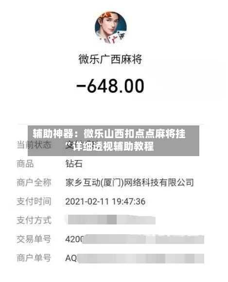 辅助神器：微乐山西扣点点麻将挂	”详细透视辅助教程-第2张图片