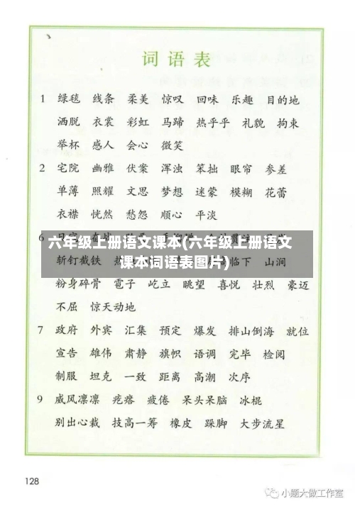 六年级上册语文课本(六年级上册语文课本词语表图片)-第2张图片