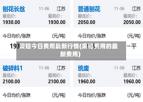 废铝今日费用最新行情(废铝费用的最新费用)-第3张图片
