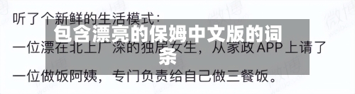 包含漂亮的保姆中文版的词条-第3张图片